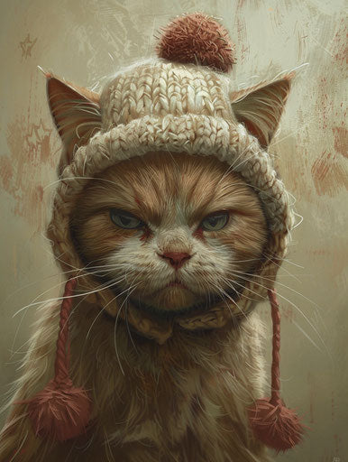 Cat with a teddy bear hat