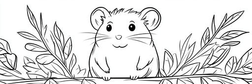 Simple hamster coloring book page 3:1