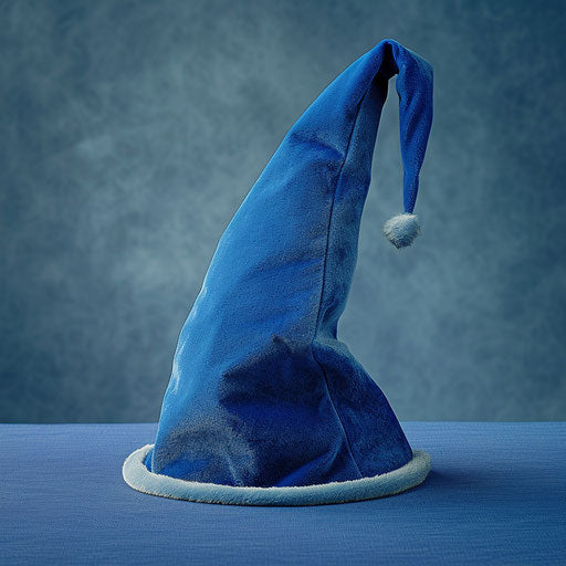 Elf hat clipart in photo realistic style on flat blue background