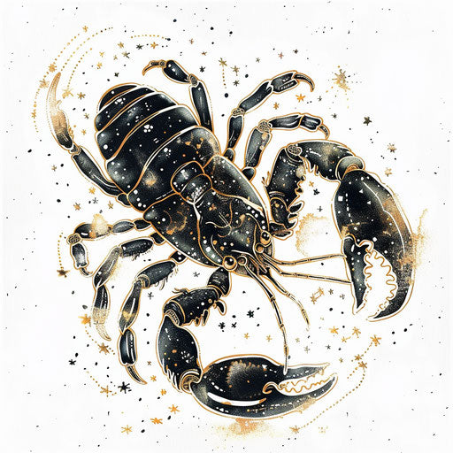 Charming tattoo sketch of Scorpio constellation in clipart style