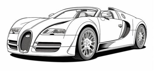 Bugatti car coloring pages for kids