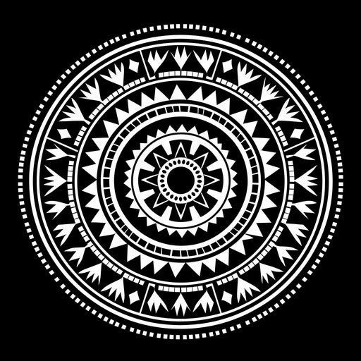 Black and white mandala template, in the style of Benin art, art deco, art deco geometric patterns
