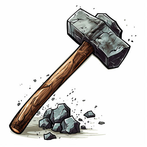 Hammer illustration in the style of Chiaroscuro Art on white background
