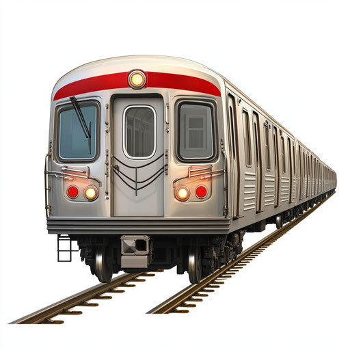 Realistic depiction of a subway train, high resolution, no background, isolated