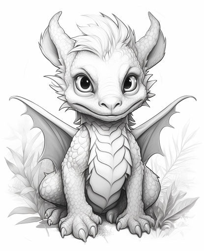 Drawing of a baby dragon in cartoon style, artgerm inspired