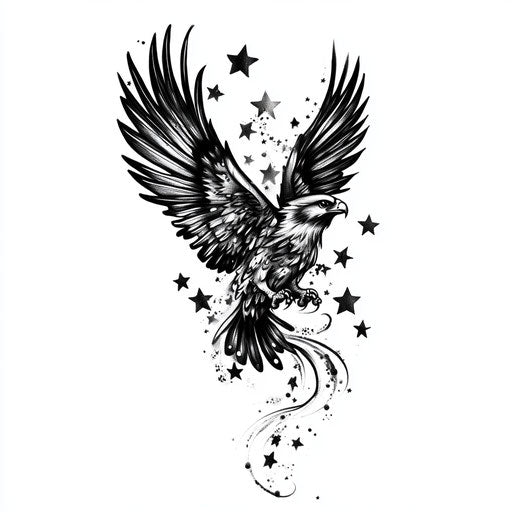 Cool small tattoos for men with eagle and stars