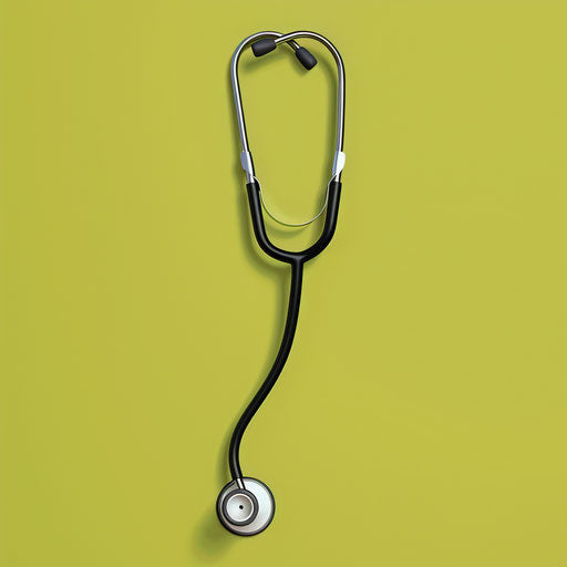 Realistic stethoscope clipart on chartreuse background