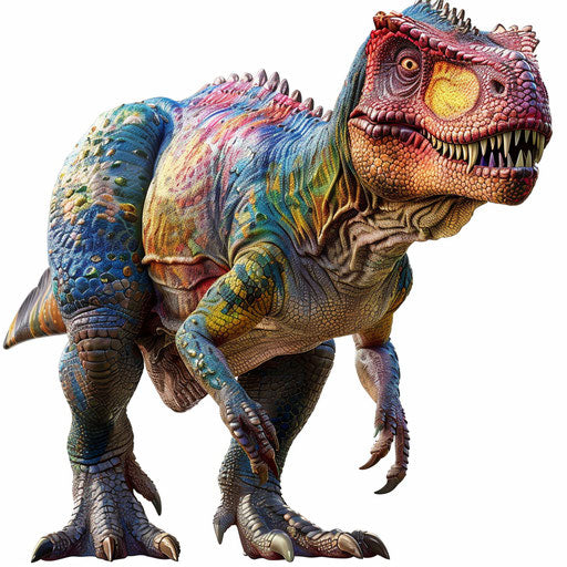 Realistic dinosaur clipart on white flat background