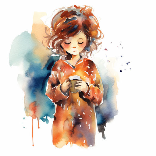 Pajama in the style of Impressionistic Art, on a white background