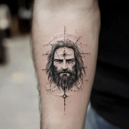 Small face tattoos with a mystical star