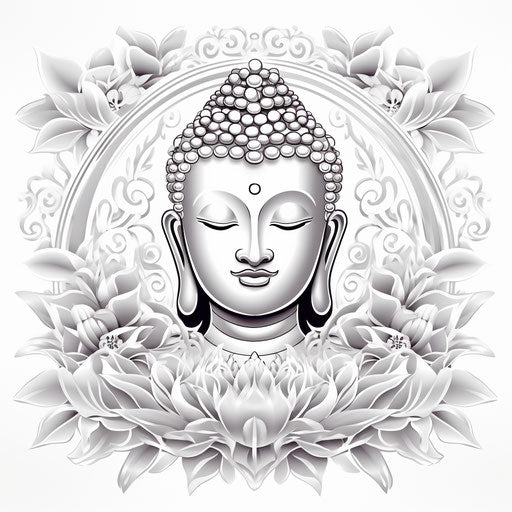 Free enlightened Buddha drawing, Buddha coloring pictures