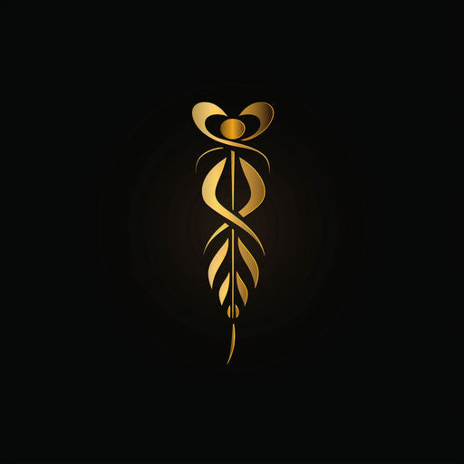 Elegant doctor logo with gold medical symbol on black background