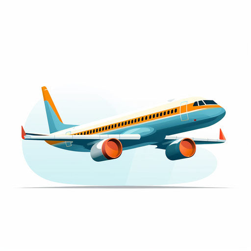 Minimalist style plane clipart, on a white background