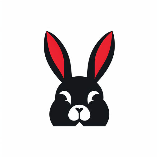 Minimalist-style rabbit illustration on a white background