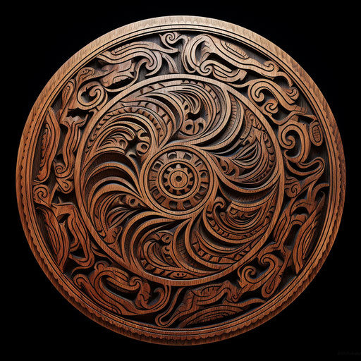 Tribal design in circular shape, ultrafine detail, Tongan art