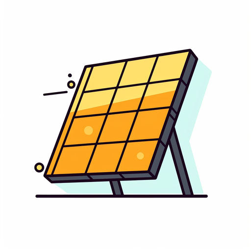 Minimalist style solar panel illustration on white background