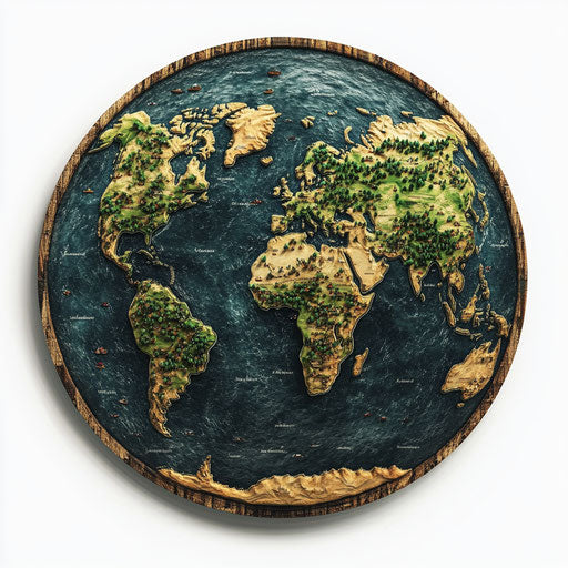 Realistic clipart of World Map, high resolution, isolated