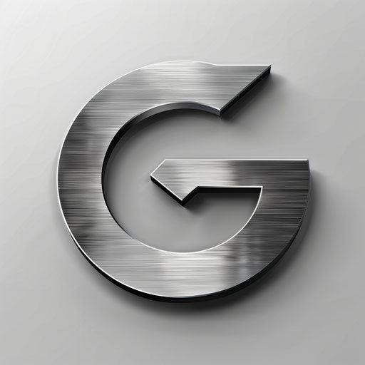 Modern digital marketing logo with sleek typography on silver background