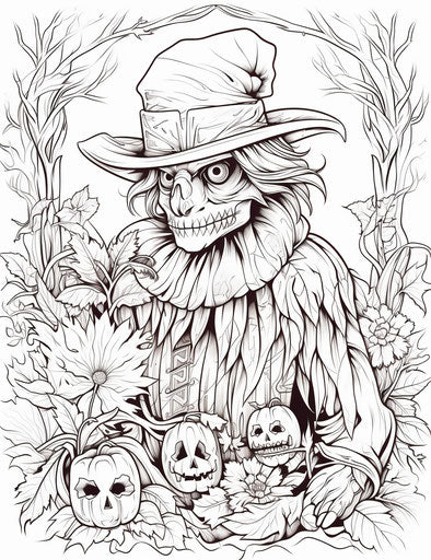 Scarecrow Halloween coloring pages children