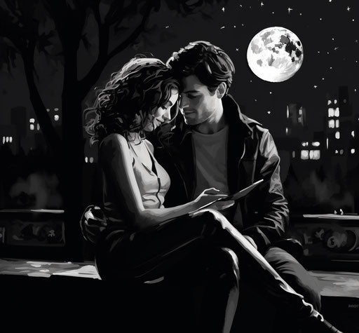 SMS GIF messages for your Valentine, in the style of romantic figurative black and white intimacy 29:27