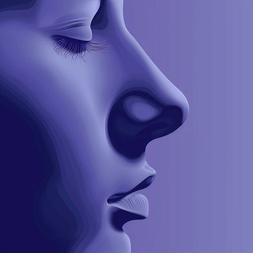 Realistic nose clipart on flat indigo background