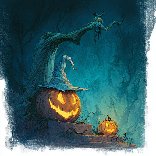 Eerie Charm of Grinning Jack-o'-Lanterns