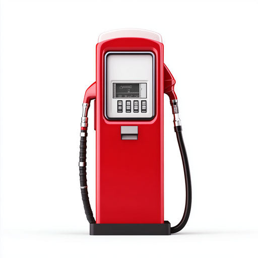 3D Fuel Pump at Gas Station on flat white background