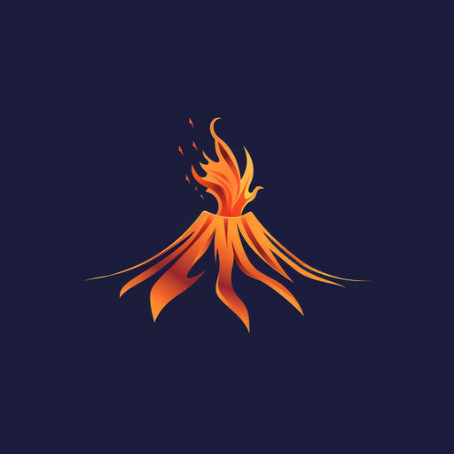 Stylized powerful volcano logo design with space for company name