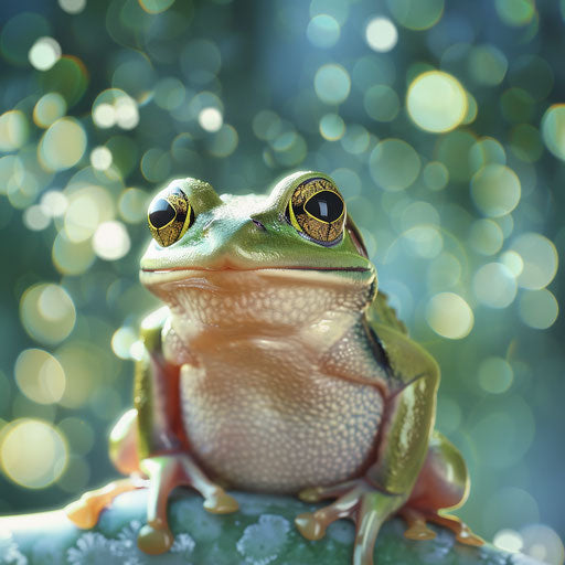 Cute frog clipart with flat random background