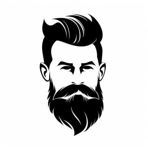 Beard clipart in Minimalist style, on white background
