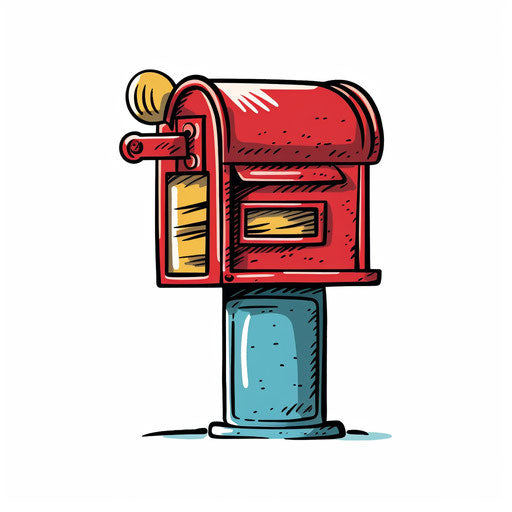 Minimalist mailbox clipart on white background