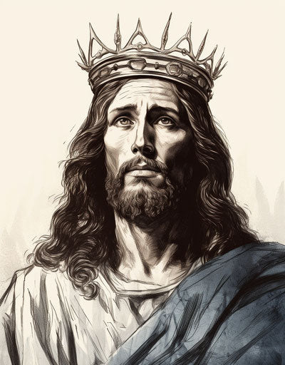 Jesus the king of kings with crown of thorns on his head