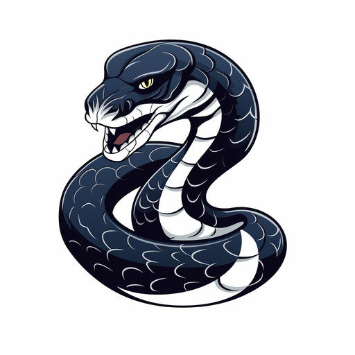 Minimalist cobra illustration on white background