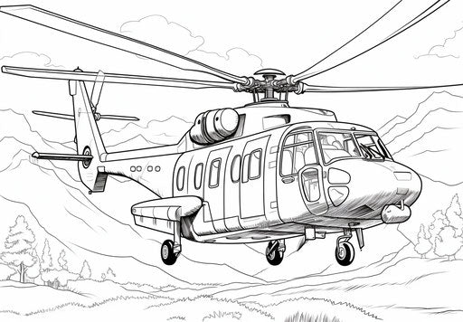 Helicopter coloring pages
