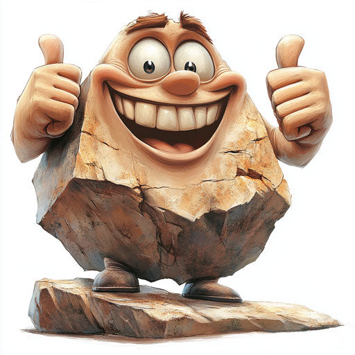 Humorous caricature of a cliff caricature with human characteristics