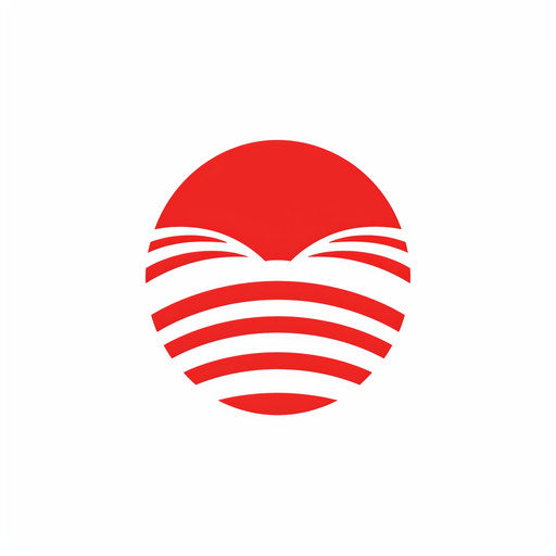 Restaurant logo in red and white with minimalist background