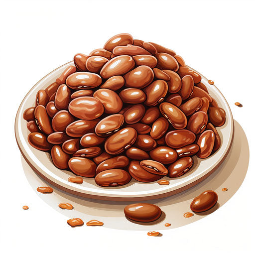 Beans clipart in the style of Oil painting, on white background