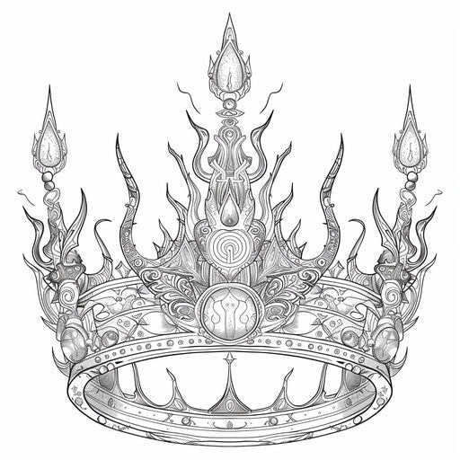 Crown adorned with mystical symbols and intricate details