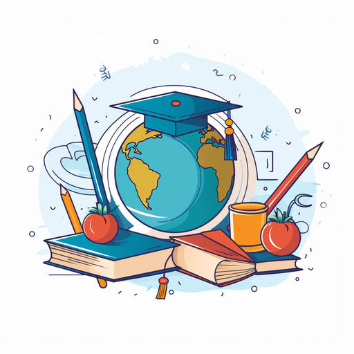 Minimalist-style educational clipart, on white background