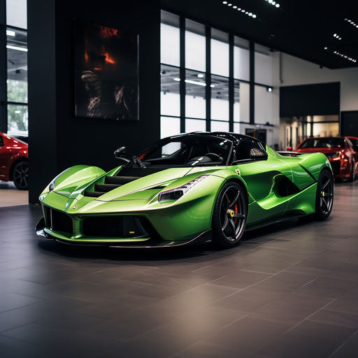 Classic bright green Ferrari