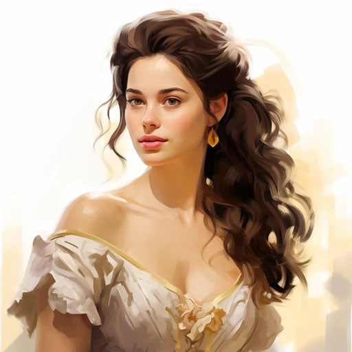 Beautiful clipart in the style of Oil painting, on white background