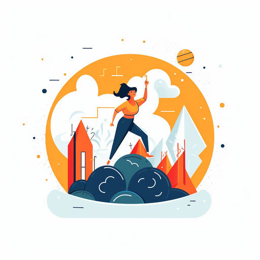 Minimalist motivation clipart on white background