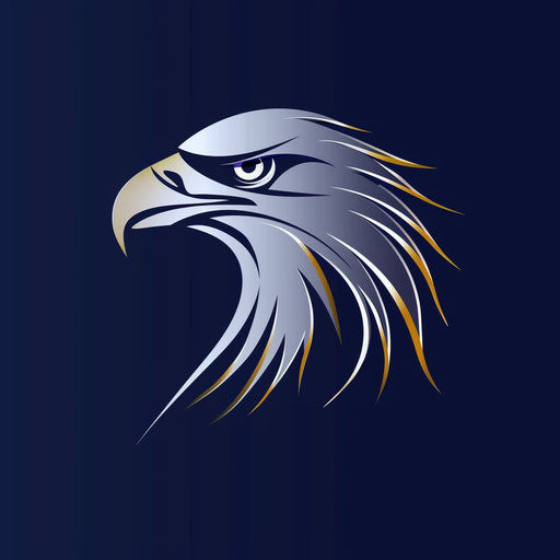 Corporate eagle logo with metallic finish
