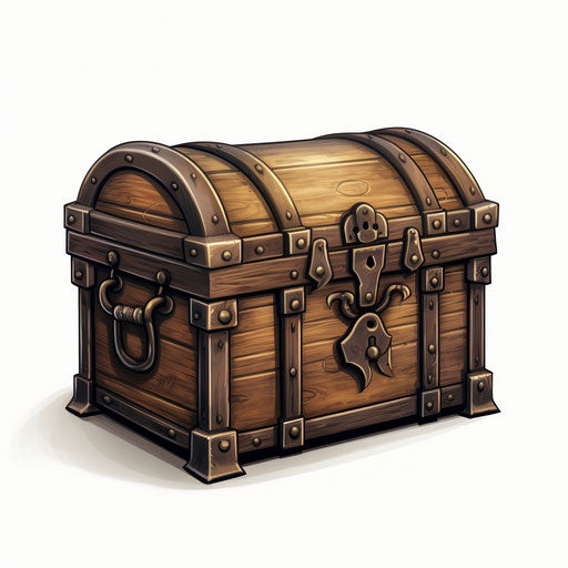 Chiaroscuro Art: chest clipart on white background