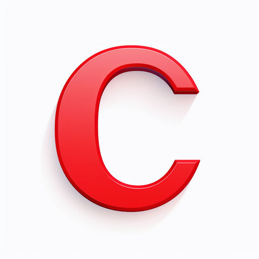 Minimalist letter c illustration on white background