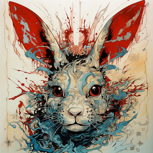 Japanese-style rabbit with explosive pigmentation