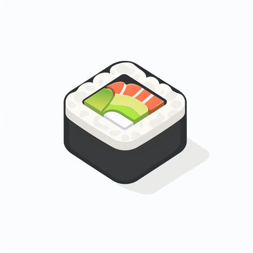 Simple vector icon of one piece of sashimi