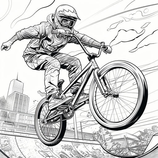 BMX rider performing trick in mid-air