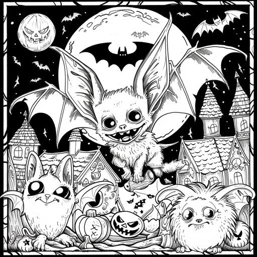 Playful bat having fun at a Halloween party