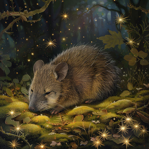Northern bandicoot resting under twinkling stars